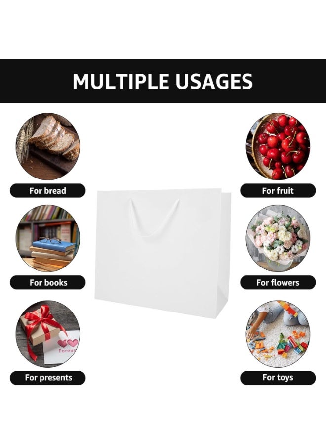 FAYET 10 Pcs White Gift Bags with Handles, Durable Paper Bags for Retail, Shopping, Birthday, Wedding Parties, and DIY Customization（44x12x32CM） - Image 5